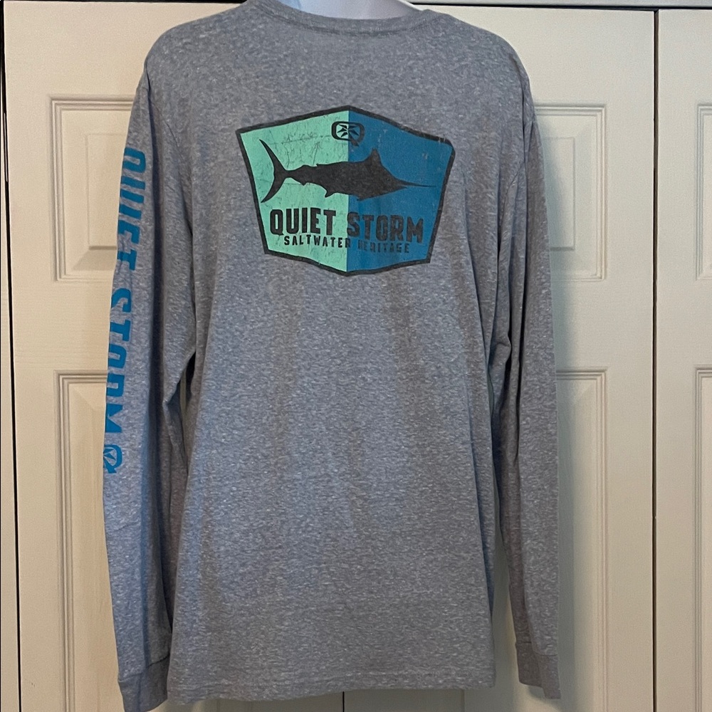 Quiet Storm Gray Long Sleeve Shirt Dual sided graphics and sleeve